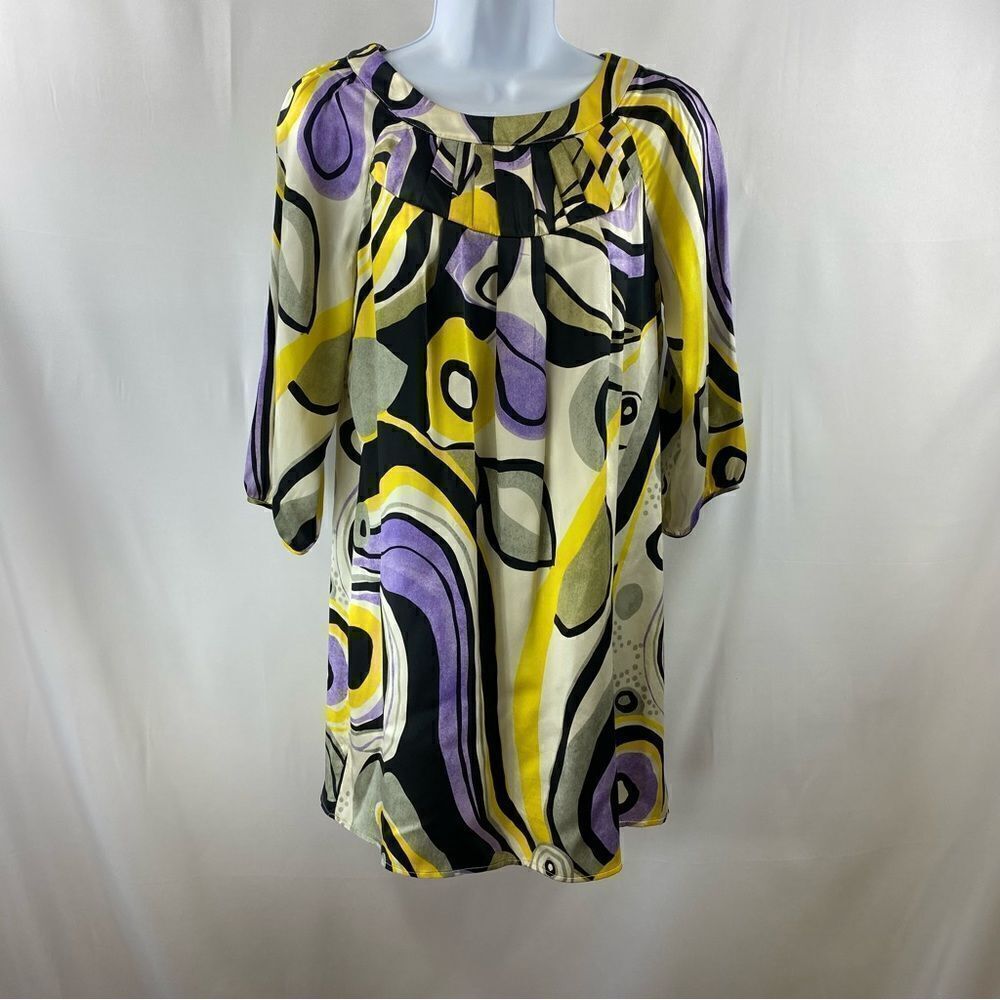 Etcetera beautiful classic silk tunic or dress with modern print fabric